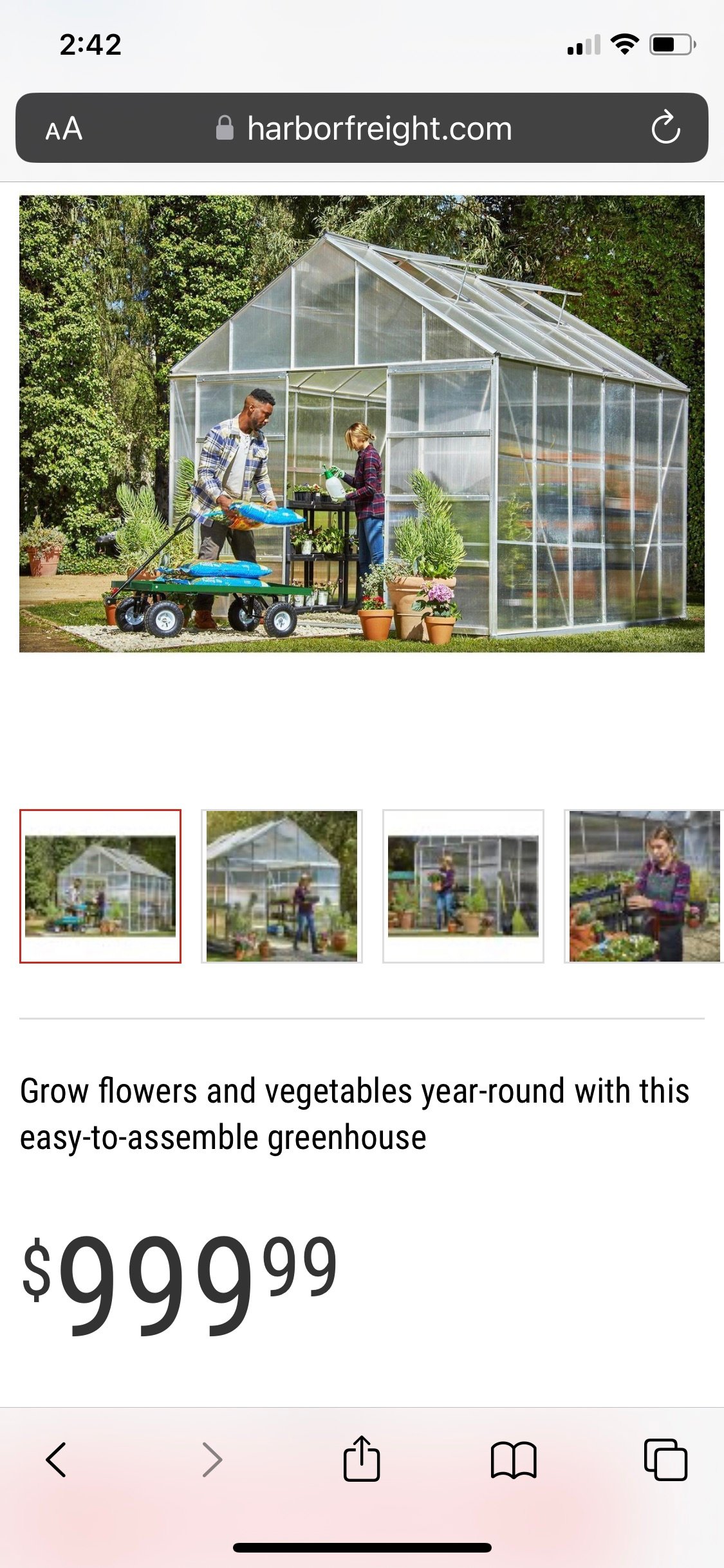 Harbor freight green house never assembled. on Farmish